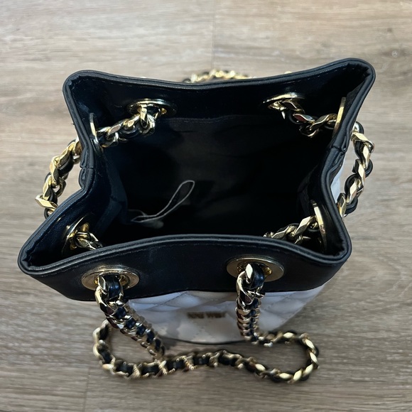 NINE WEST Navy Blue and Cream Small Bucket Bag - Picture 5 of 6